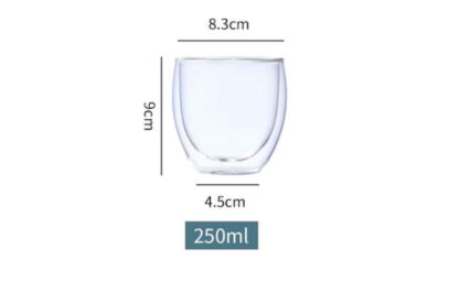 ⁦كوب الزجاج دبل العازل للحرارة والبرودة بسعة 80ml⁩ - الصورة ⁦4⁩