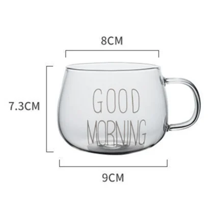 كوب زجاجي- Good Morning