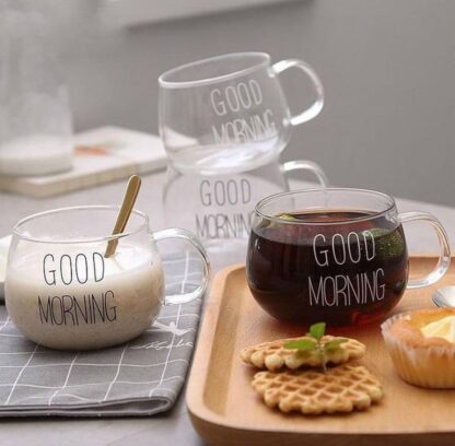 ⁦كوب زجاجي- Good Morning⁩ - الصورة ⁦2⁩
