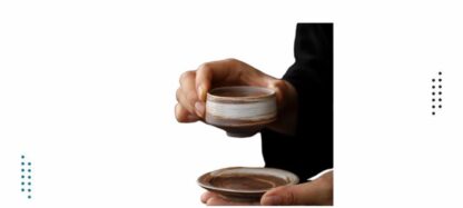 كوب سراميك مع صحن للاسبريسو سعة 80 ml